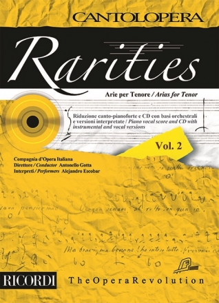 Cantolopera: Rarities - arie per tenore vol. 2 (+CD) for tenor voice and piano