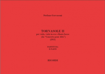 Stefano Gervasoni, Tornasole II Viola and Bass Flute Partitur