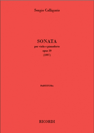 Sergio Calligaris, Sonata op. 39 (1997) Viola und Klavier Buch + Einzelstimme