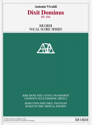 Antonio Vivaldi, Dixit Dominus RV 594 Vocal and Piano Reduction Klavierauszug