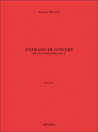 Sylvano Bussotti, Extraits De Concert Percussion Partitur