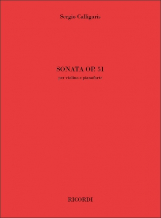 Sergio Calligaris, Sonata op. 51 Violine und Klavier Buch + Einzelstimme