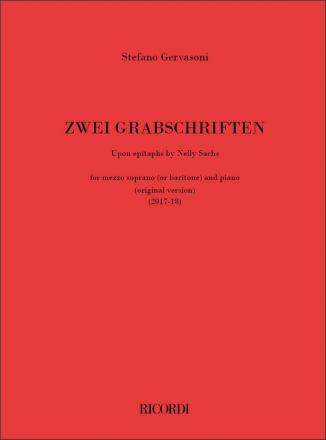 3 Grabschriften for mezzo soprano (baritone) and piano