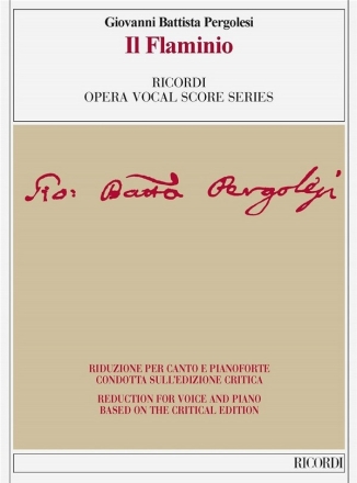 Giovanni B. Pergolesi, Il Flaminio Vocal and Piano Reduction Vocal Score