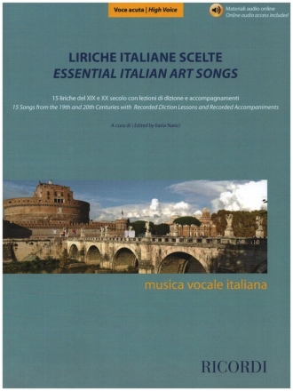 Liriche italiane scelte - Voce acuta (+Online Audio) for high voice and piano (it/en)