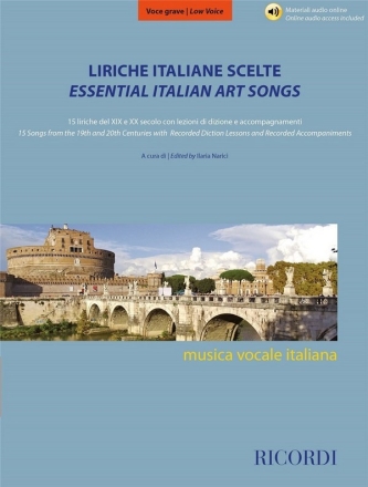 Liriche italiane scelte - Voce grave Low Voice and Piano Book & Audio-Online