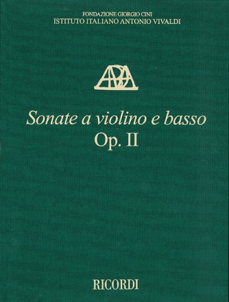 Antonio Vivaldi, Sonate a Violino e Basso, Op. II Violin and BC Partitur