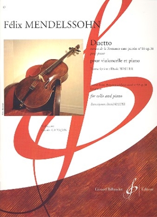 Duetto - extrait de la romance sans paroles no.18 op.38 pour violoncelle et piano