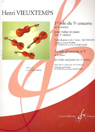 Solo no.1 du concerto en la mineur no.5 pour violon et orchestre pour violon et piano (ou 2 violons)