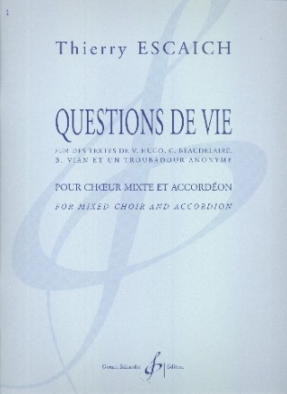 Questions de vie pour choeur mixte et accordon partition