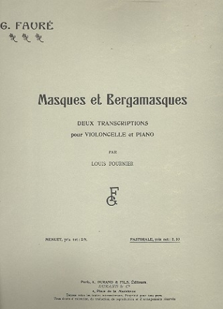 Masques et Bergamasques pour violoncelle et piano