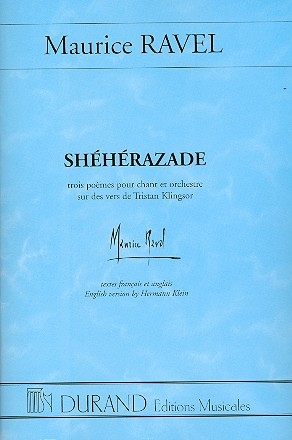 Sheherazade 3 pomes pour chant et orchestre partition de poche