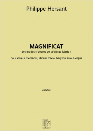 Philippe Hersant, Magnificat - extrait des Vpres de la Vierge Marie Children's Choir and Mixed Choir [SATB] Klavierauszug