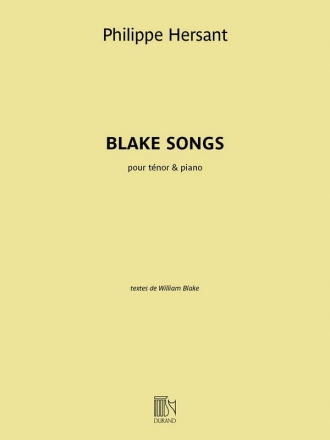 Philippe Hersant, Blake songs Tenor Voice and Piano Buch