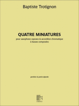 DF01670400  Quatre Miniatures fr Sopran-Saxophon und Akkordeon Partitur und Stimme