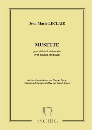 Jean-Marie Leclair, Musette Violon-Vlc-Piano Ou Clavecin (Bouvet Mixed Ensemble Partitur