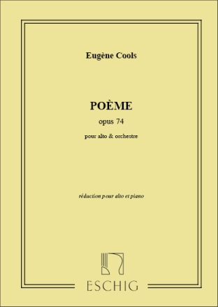 Eugne Cools, Poeme Alto-Piano Viola or 2 Viole and Piano Partitur