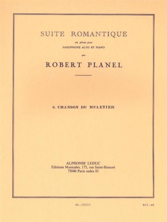 Chanson du muletier pour saxophone alto et piano suite romantique