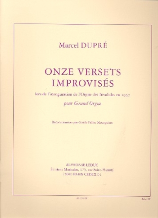 11 Versets improviss pour orgue