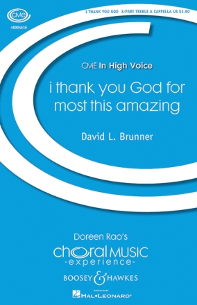 Brunner, David L.: I thank you God for most this amazing fr Frauenchor (SSA) a cappella Chorpartitur