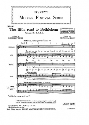 The little road to Bethlehem fr gemischter Chor (SATB) a cappella Chorpartitur