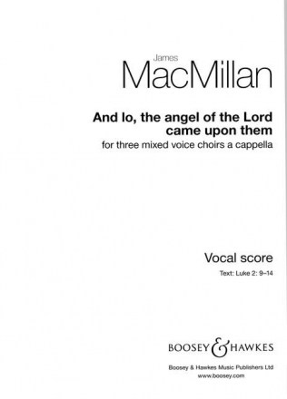 And lo, the angel of the Lord came upon them fr 3 gemischte Chre (SATB/SATB/SATB) a cappella Chorpartitur