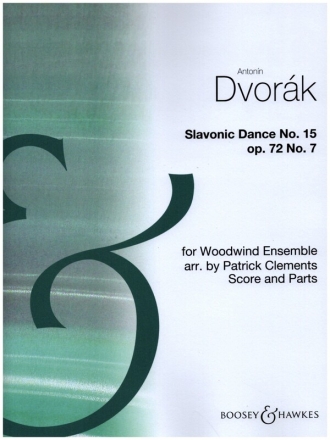 Slavonic Dance no.15 op.72,7 for 2 oboes, 2 clarinets, 2 horns and 2 bassoons (double bassoon or boublebass ad lib) score and parts