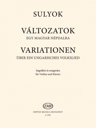 Sulyok Imre Variations on a Hungarian Folksong  Violin and Piano