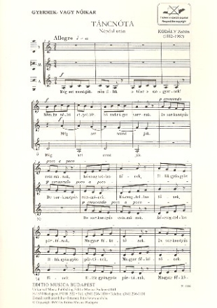 Dancing Song for female chorus (SMA) chorus score