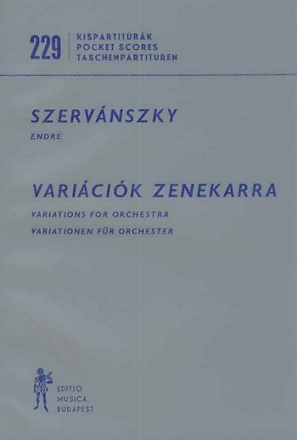 Szervnszky Endre Variations for Orchestra  Symphonic Works