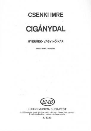 Csenki Imre Cignydal  Upper Voices