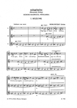 Horusitzky Zoltn Dmsn  Upper Voices