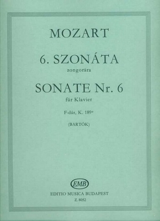 Sonata No. 6 F major, K 189e  Piano