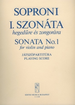 Soproni Jzsef Sonata No. 1  Violin and Piano