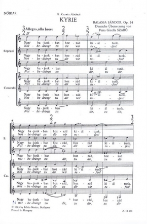 Sandor Balassa Kyrie Op. 34 Upper Voices