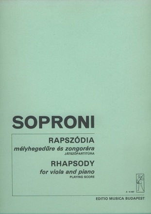 Soproni Jzsef Rhapsody  Viola and piano