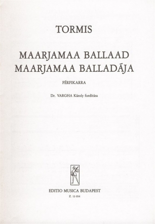 Tormis, V. Maarjamaa balladja  Lower Voices