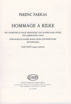 Hommage  Rilke fr gem Chor Chorpartitur