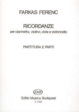 Ricordanze per clarinetto, violino, viola e violoncello partitura e parti