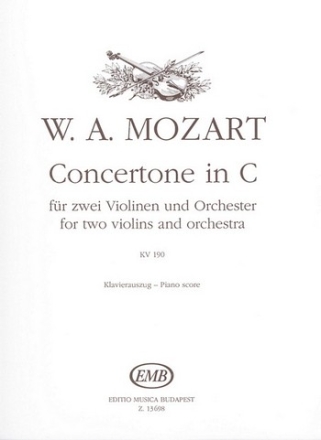 Concertone in C for two violins and orchestra K. 190 Violin and Piano