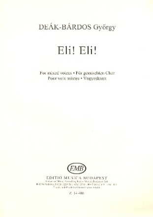 Eli eli fr gem Chor a cappella