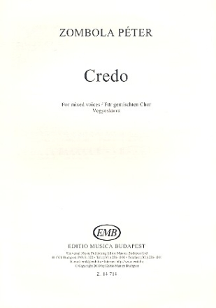 Credo fr gem Chor a cappella Partitur