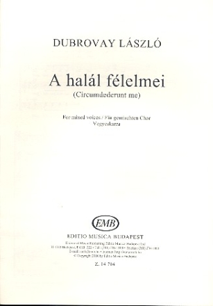 A halal felelmei fr gem Chor a cappella Partitur