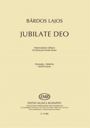 Lajos Brdos Jubilate Deo Upper Voices (Stimme)