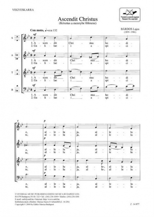 Lajos Brdos Ascendit Christus SATB (Stimme)