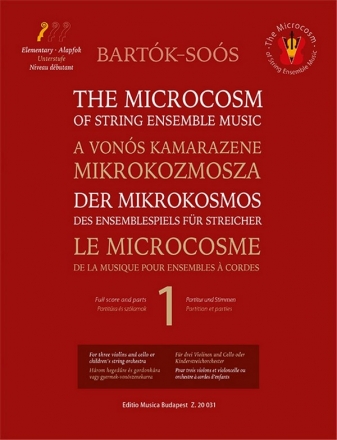 The Microcosm of String Ensemble Music 1 (+QR) fr 3 Violinen und Cello oder Kinderstreichorch. Partitur und Stimmen