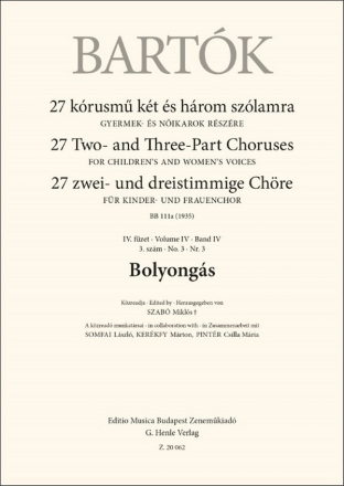 Bolyongs fr Kinder- und Frauenchor a cappella Partitur