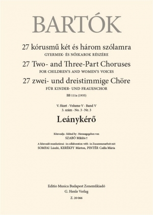 Proposing to a Girl / Lenykro fr Kinder- und Frauenchor a cappella Chorpartitur (ung/en)