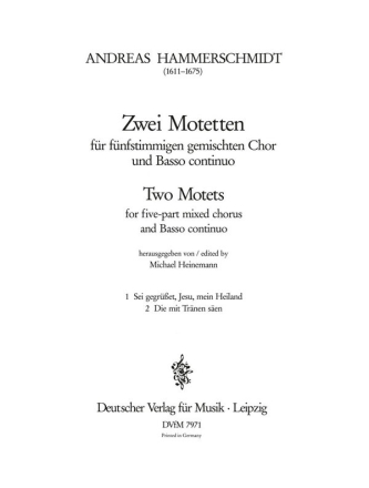 2 Motetten aus 'Chormusic' fr gem Chor Chorpartitur