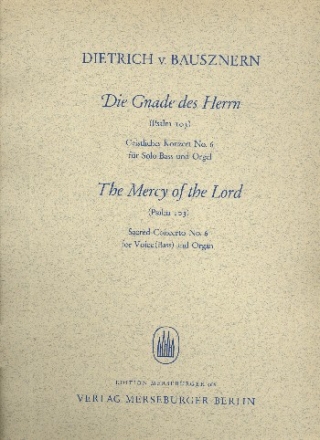 Die Gnade des Herrn fr Bass und Orgel Partitur (dt/en)